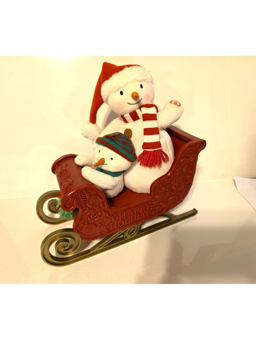 Hallmark Twinkle Sleigh Ride Animated Musical Snowman & Baby WORKS BATTERIES INC